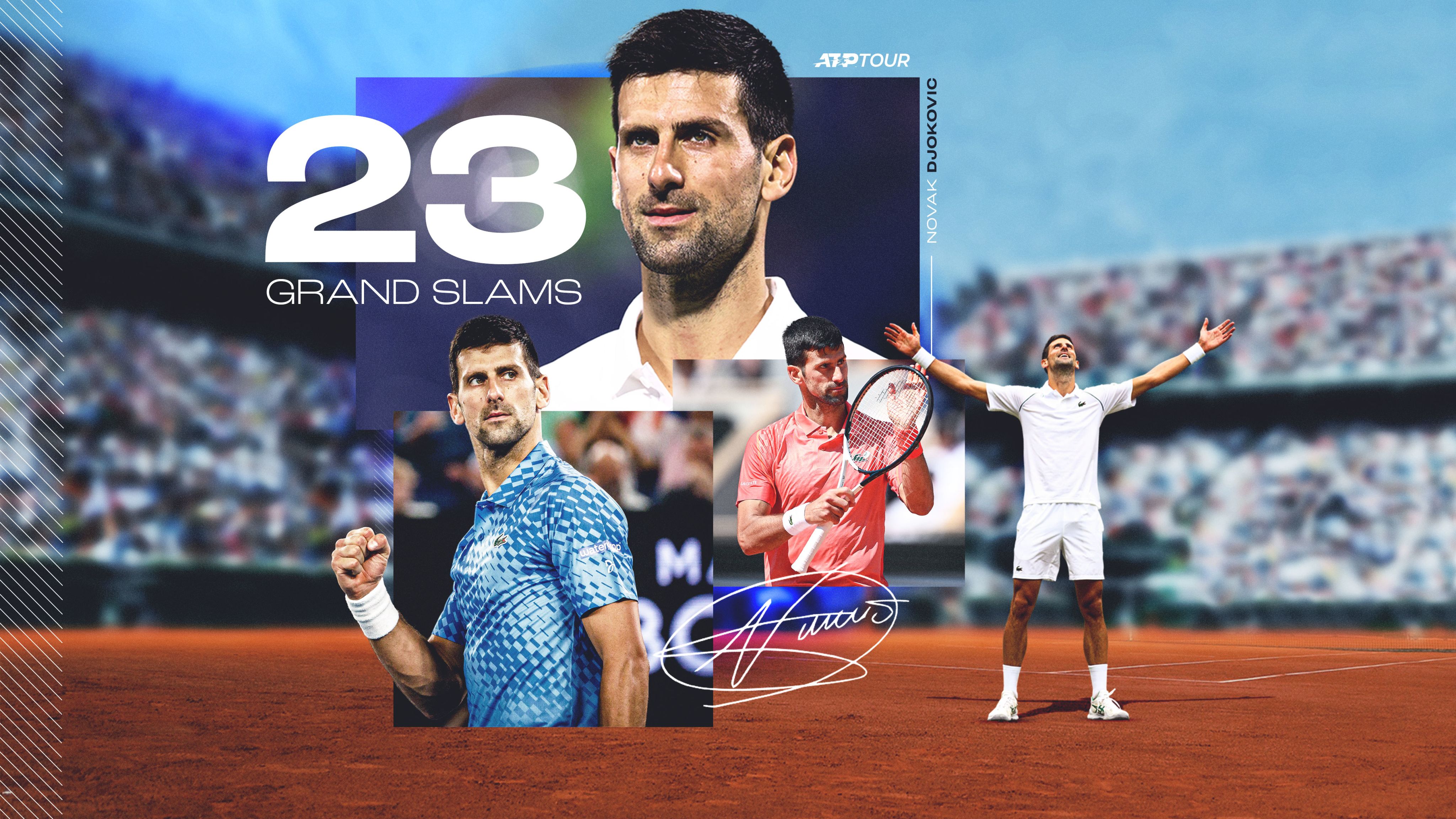 Djokovic Alone With 23 Grand Slam Titles | ATP Tour | Tennis